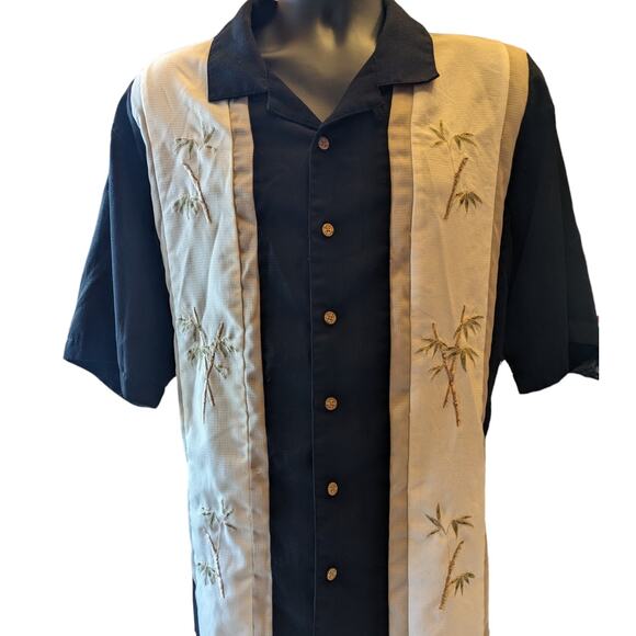 Batik Bay Hawaiian Shirt Mens XL Short Sleeve Tropical Vacation Palm Tree Resort - Picture 1 of 16
